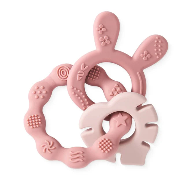 Silicone Teether Baby Rudder Shape Wooden Teether Ring -  Peekaboo Paradise