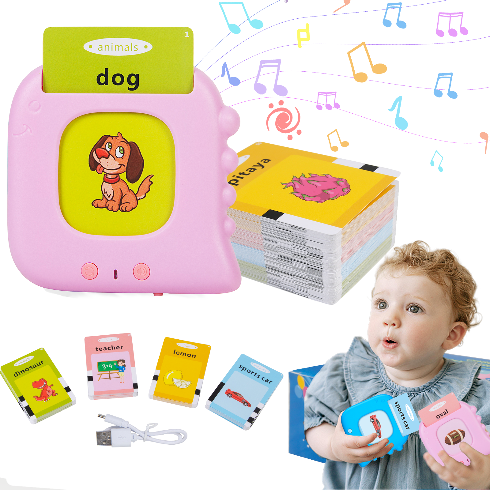 Educational Preschool Toddler Flash Cards Learning Toys